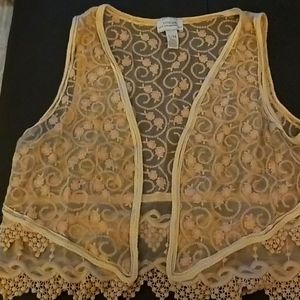 Chico's vintage vest, beige lace. S/M